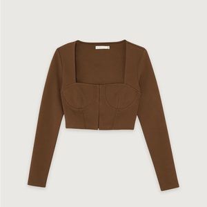 Oak and Fort LONG SLEEVE BUSTIER TOP